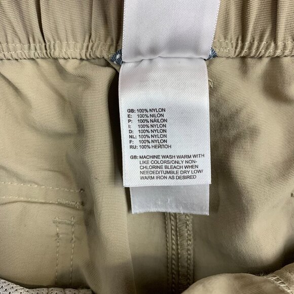 North Face Men Convertible Pants Large Beige Cargo Shorts Belted 100% Nylon 32" - Picture 8 of 16
